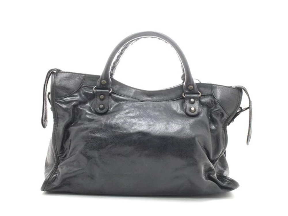 Balenciaga The City Shoulder Bag Black Calfskin